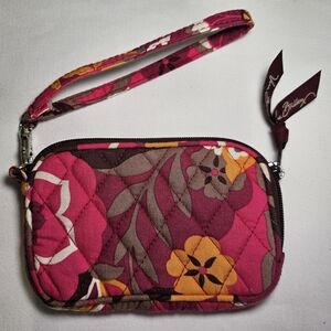 Vera Bradley Pink and Brown Floral Wristlet